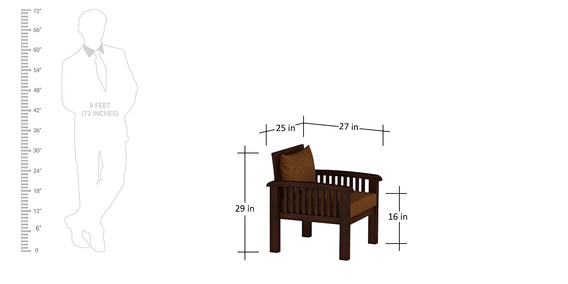 Atlantis Teak Wood Sofa Set (3+1+1) in Mahogany Finish